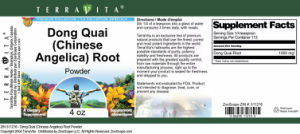 Label for Dong Quai (Chinese Angelica) Root Powder
