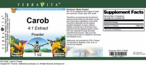 Label for Carob 4:1 Extract Powder