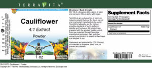 Label for Cauliflower 4:1 Extract Powder