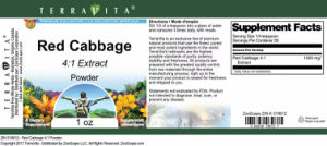 Label for Red Cabbage 4:1 Extract Powder