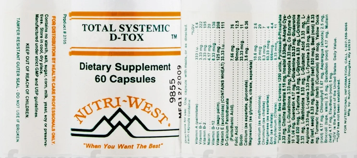 Label for Total Systemic D-Tox