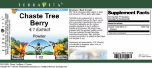 Label for Chaste Tree Berry 4:1 Extract Powder