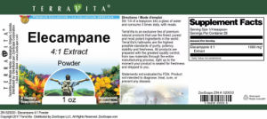 Label for Elecampane 4:1 Extract Powder