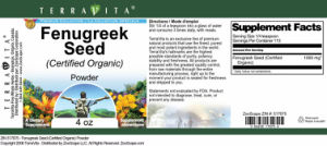 Fenugreek Seed (Certified Organic) Powde