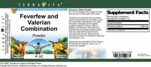 Feverfew and Valerian Combination Powder