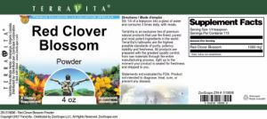 Label for Red Clover Blossom Powder