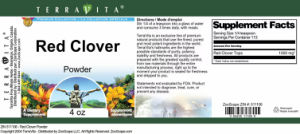 Label for Red Clover Powder