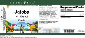 Label for Jatoba 4:1 Extract Powder