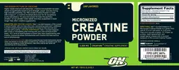Label for Micronized Creatine Powder Unflavored