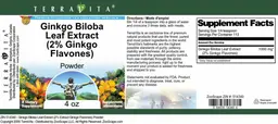 Label for Ginkgo Biloba Leaf Extract (2% Ginkgo Flavones) Powder