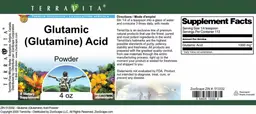 Label for Glutamic (Glutamine) Acid Powder