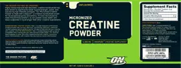 Label for Micronized Creatine Powder Unflavored