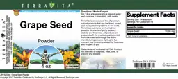 Label for Grape Seed Powder