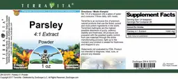 Label for Parsley 4:1 Extract Powder