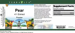 Label for Pear 4:1 Extract Powder