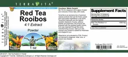 Label for Red Tea Rooibos 4:1 Extract Powder