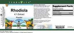Label for Rhodiola 4:1 Extract Powder