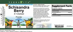 Label for Schisandra Berry 4:1 Extract Powder