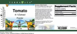 Label for Tomato 4:1 Extract Powder