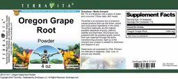 Label for Oregon Grape Root Powder