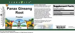 Label for Panax Ginseng Root Powder
