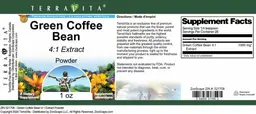 Label for Green Coffee Bean 4:1 Extract Powder