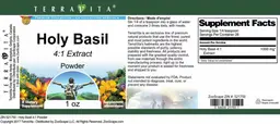 Label for Holy Basil 4:1 Extract Powder