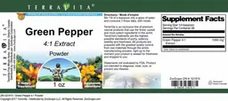 Label for Green Pepper 4:1 Extract Powder