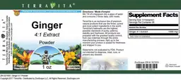Label for Ginger 4:1 Extract Powder