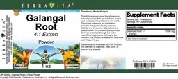 Label for Galangal Root 4:1 Extract Powder