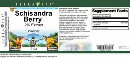 Label for Schisandra Berry 2% Extract Powder