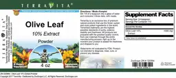 Label for Olive Leaf 10% Extract Powder