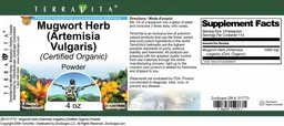 Label for Mugwort Herb (Artemisia vulgaris) (Certified Organic) Powder