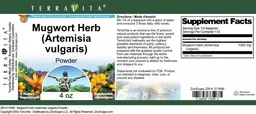 Label for Mugwort Herb (Artemisia vulgaris) Powder