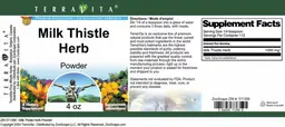 Label for Milk Thistle Herb Powder
