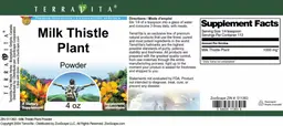 Label for Milk Thistle Plant Powder