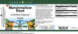 Label for Marshmallow Root (Certified Organic) Powder
