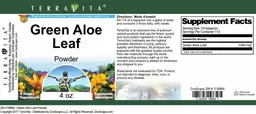Label for Green Aloe Leaf Powder