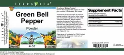 Label for Green Bell Pepper Powder