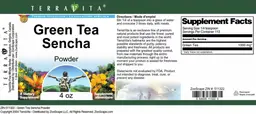 Label for Green Tea Sencha Powder
