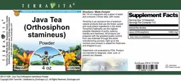 Label for Java Tea (Orthosiphon Stamineus) Powder