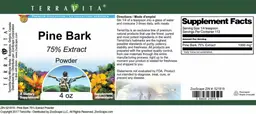 Label for Pine Bark 75% Extract Powder