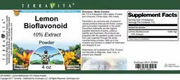 Label for Lemon Bioflavonoid 10% Extract Powder