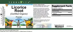 Label for Licorice Root (Certified Organic) Powder
