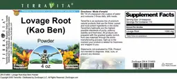 Label for Lovage Root (Kao Ben) Powder