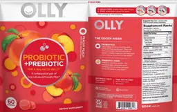 Label for Probiotic + Prebiotic Peachy Peach