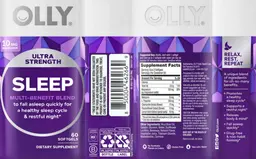 Label for Ultra Strength Sleep