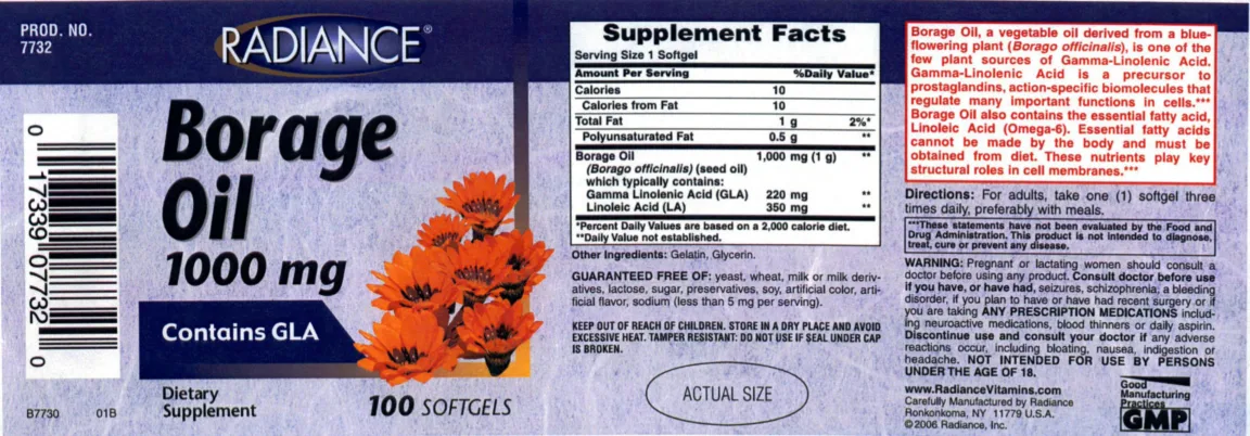 Label for Borage Oil 1000 mg