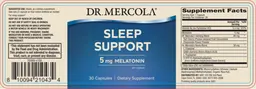 Label for Sleep Support Melatonin 5 mg