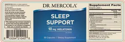 Label for Sleep Support Melatonin 10 mg
